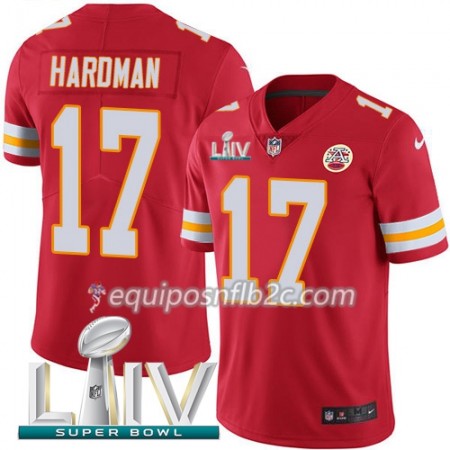 Camiseta Hombre NFL Kansas City Chiefs Mecole Hardman 17 Nike Rojo 2020 Super Bowl LIV